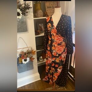 Anthro collab, true wrap dress- sz 12